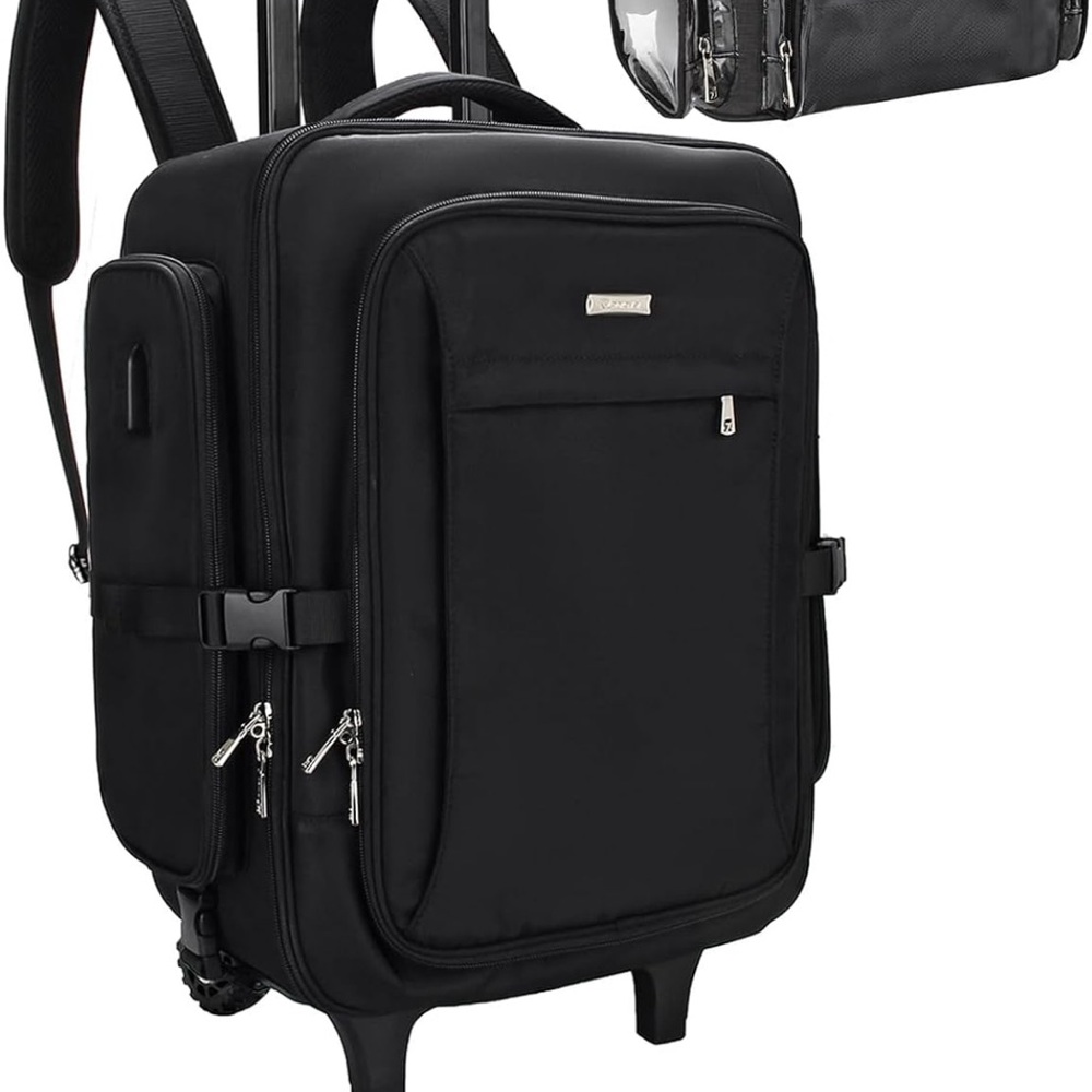 Elegant Black Rolling Backpack by Unknown Brand